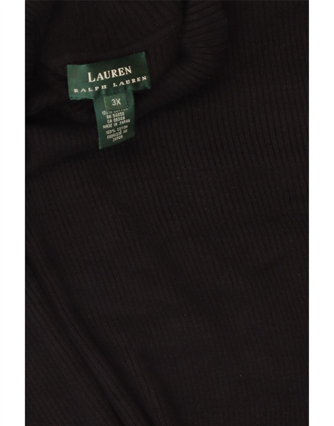 Suéter feminino Ralph Lauren com gola redonda e algodão preto 22 3XL