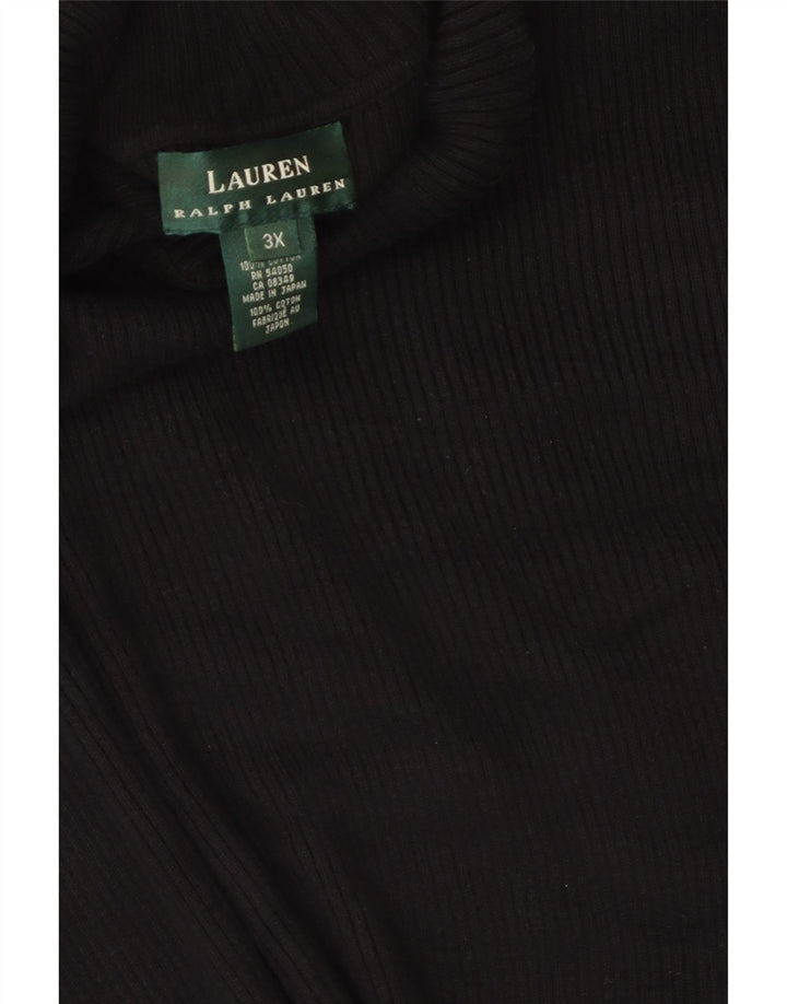 Suéter feminino Ralph Lauren com gola redonda e algodão preto 22 3XL