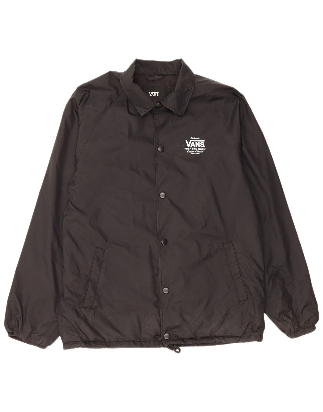 VANS Mens Rain Jacket UK 38 Médio Preto Nylon