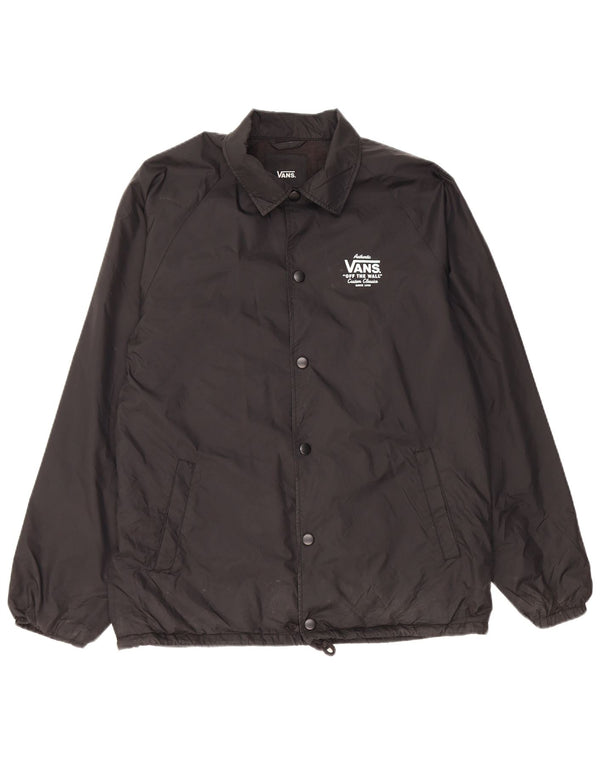 VANS Mens Rain Jacket UK 38 Médio Preto Nylon