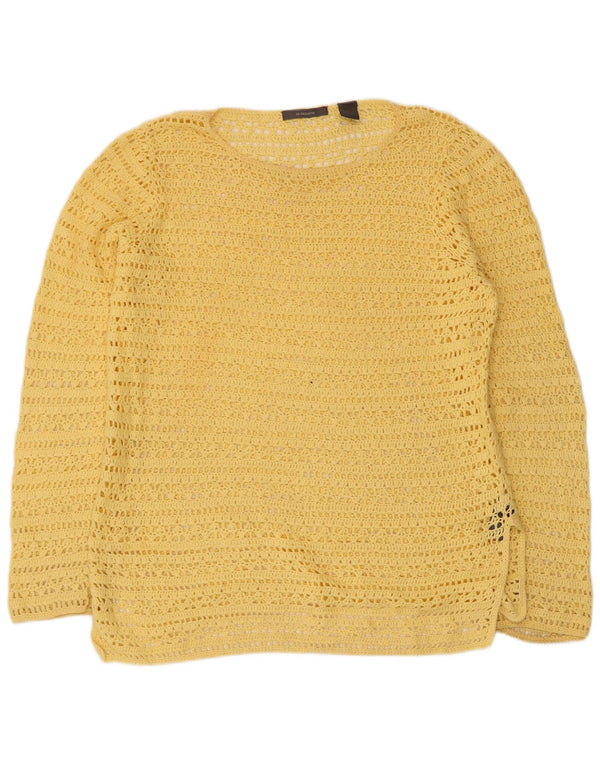 Liz Claiborne Suéter feminino transparente com gola canoa UK 14 Médio Yell