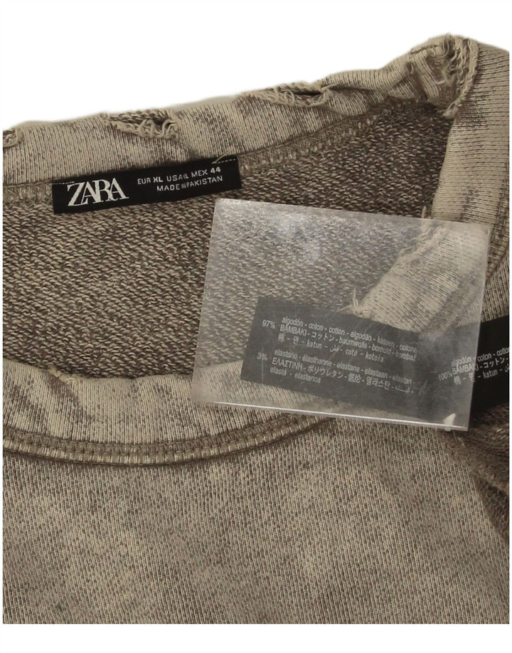 Zara Moletom Masculino Jumper XL Cinza Algodão