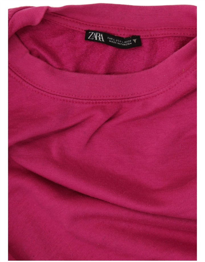 ZARA moletom feminino oversized jumper UK 16 grande rosa