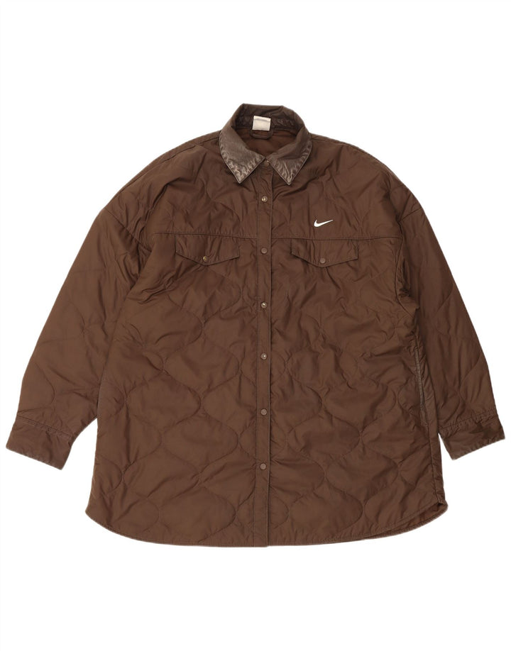 Jaqueta Nike Feminina Oversized Acolchoada UK 16 Grande Marrom Poliéster