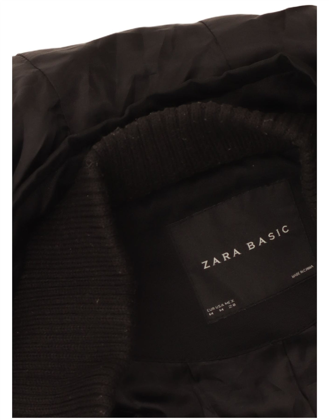 Zara Jaqueta Parka Feminina com Capuz Reino Unido 12 Médio Preto