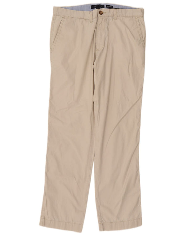 Tommy Hilfiger Mens Slim Fit Chino Calças W35 L32 Off White Algodão