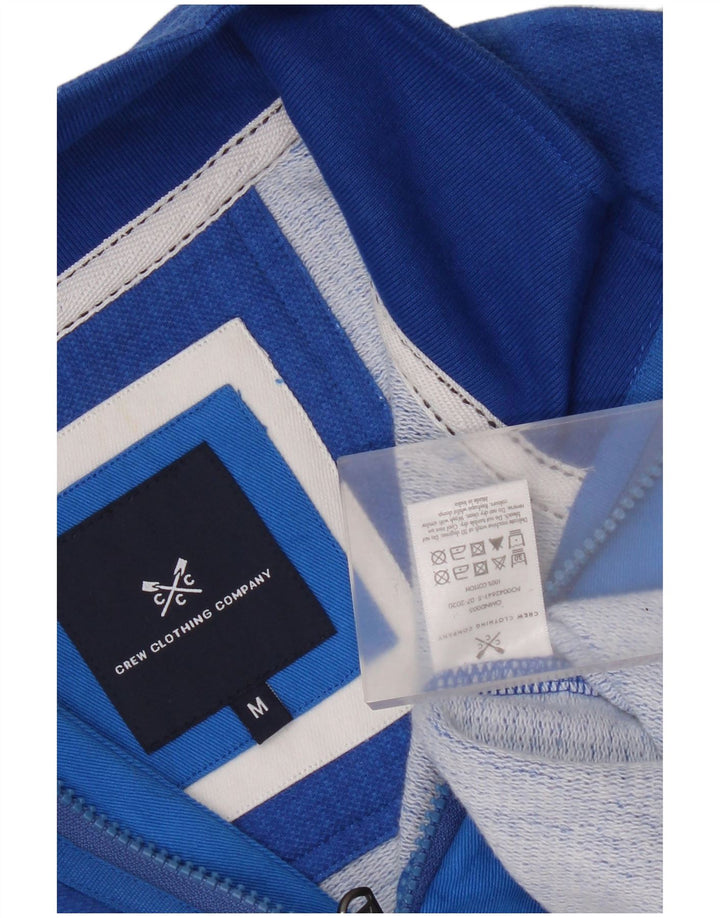 Crew Clothing Mens Zip Neck Moletom Jumper Médio Algodão Azul