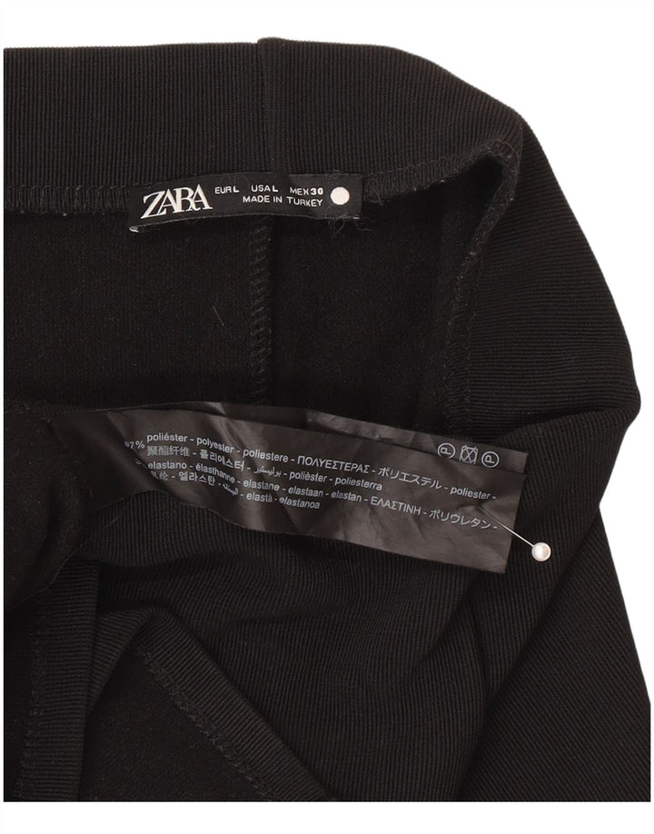 Zara Saia Midi Feminina Cintura Alta Grande W30 Poliéster Preto
