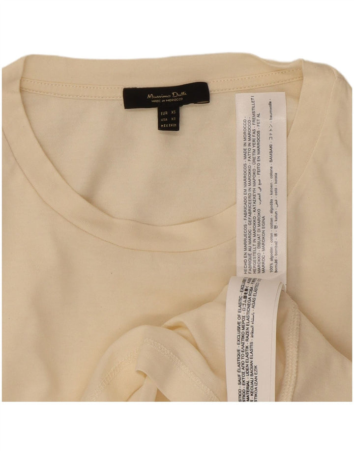 Top feminino Massimo Dutti manga comprida UK 6 XS algodão branco