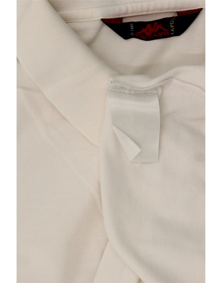KAPPA Womens Polo Shirt UK 14 Large White Cotton Vintage Kappa and Second-Hand Kappa from Messina Hembry 