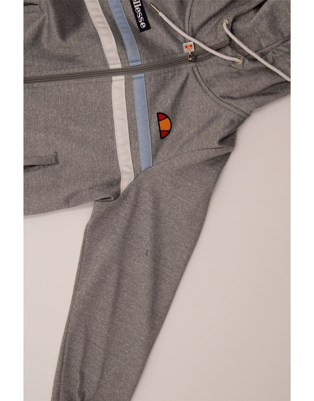 ELLESSE Womens Zip Hoodie Sweater UK 14 Large Grey Polyester Vintage Ellesse and Second-Hand Ellesse from Messina Hembry 