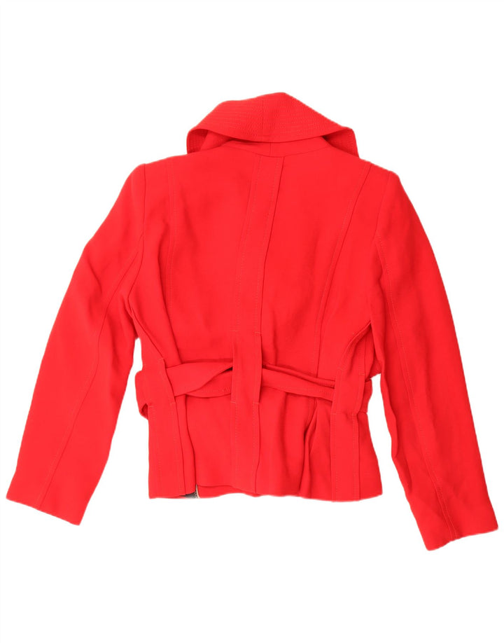 Sobretudo curto feminino Zara UK 18 XL vermelho rayon