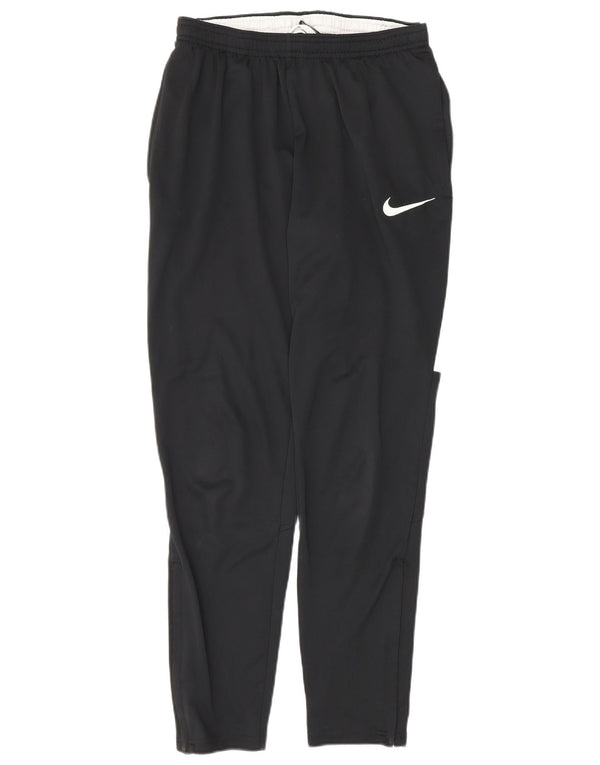 Calça de treino feminina Nike UK 8 pequena preta de poliéster esportiva