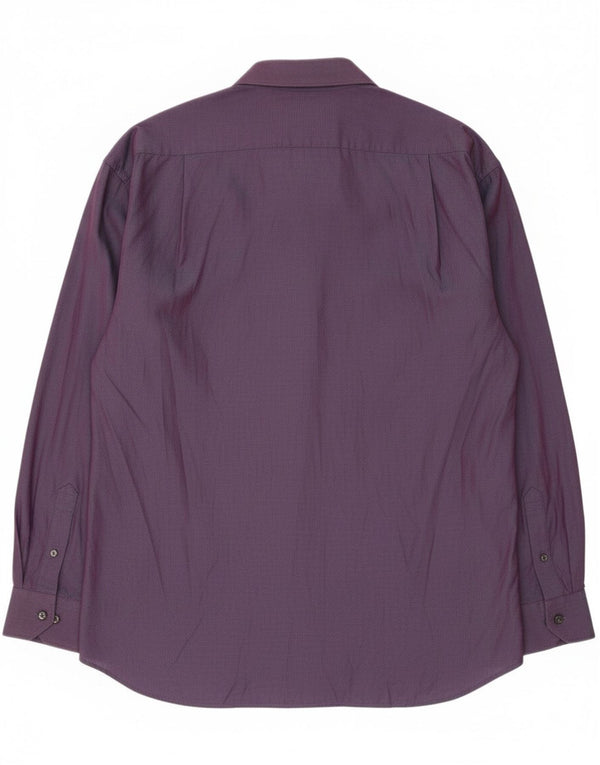 Camisa masculina Roccobarocco tamanho 17 1/2 44 XL algodão roxo