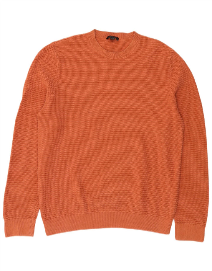 Suéter masculino Cos com gola redonda e algodão laranja grande