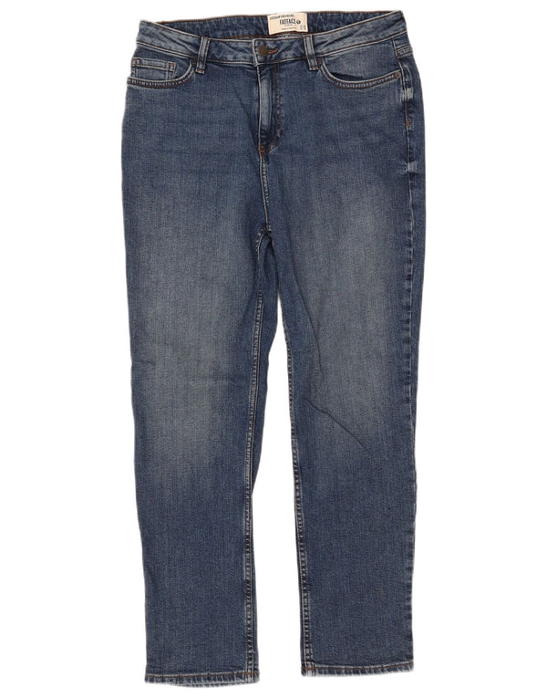 Calça jeans feminina Fat Face Chesham Girlfriend Slim UK 12 médio W32 L27 azul