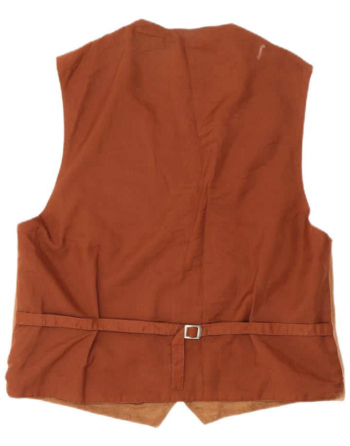 Colete masculino de camurça VINTAGE marrom médio