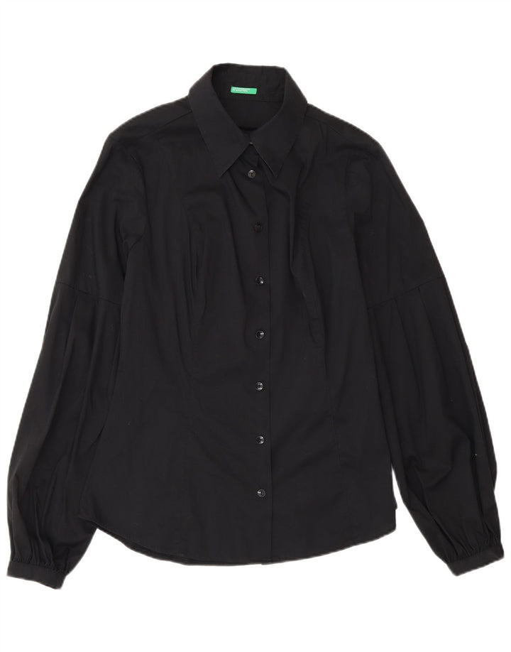 Camisa Benetton Mulher UK 12 Média Preta