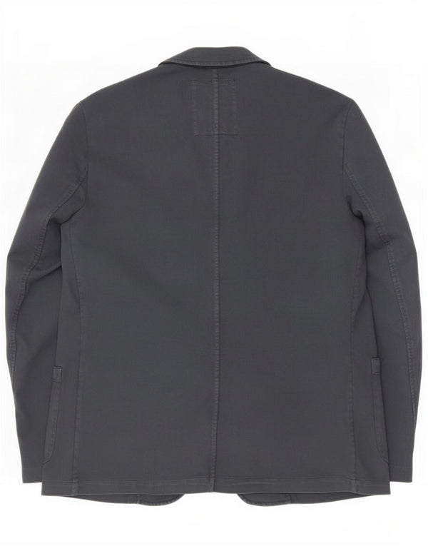 Jaqueta blazer masculina Trussardi com 2 botões EU 52 XL azul marinho algodão
