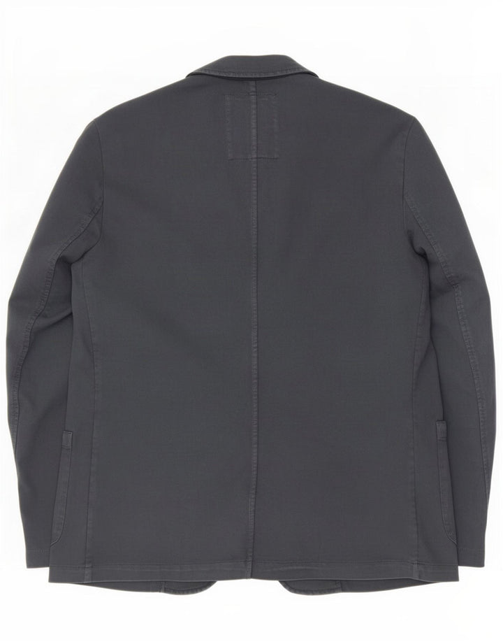 Jaqueta blazer masculina Trussardi com 2 botões EU 52 XL azul marinho algodão