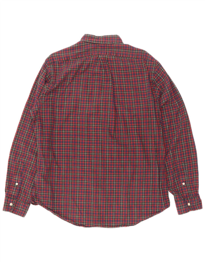 Polo Ralph Lauren Camisa masculina grande de algodão xadrez vermelho