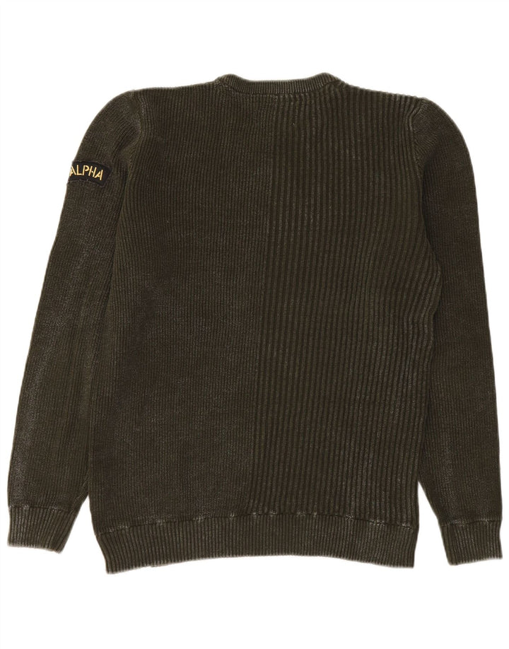 Suéter masculino Jack & Jones com gola redonda e algodão verde médio