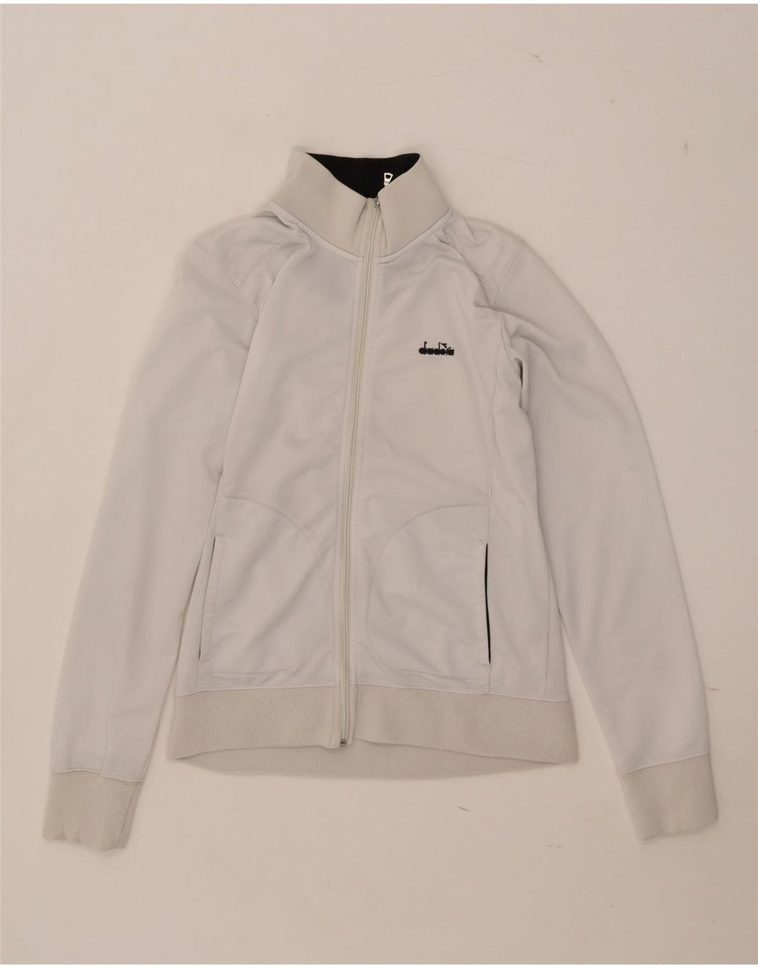 Diadora Womens Tracksuit Top Jacket UK 14 Grande Poliéster Branco