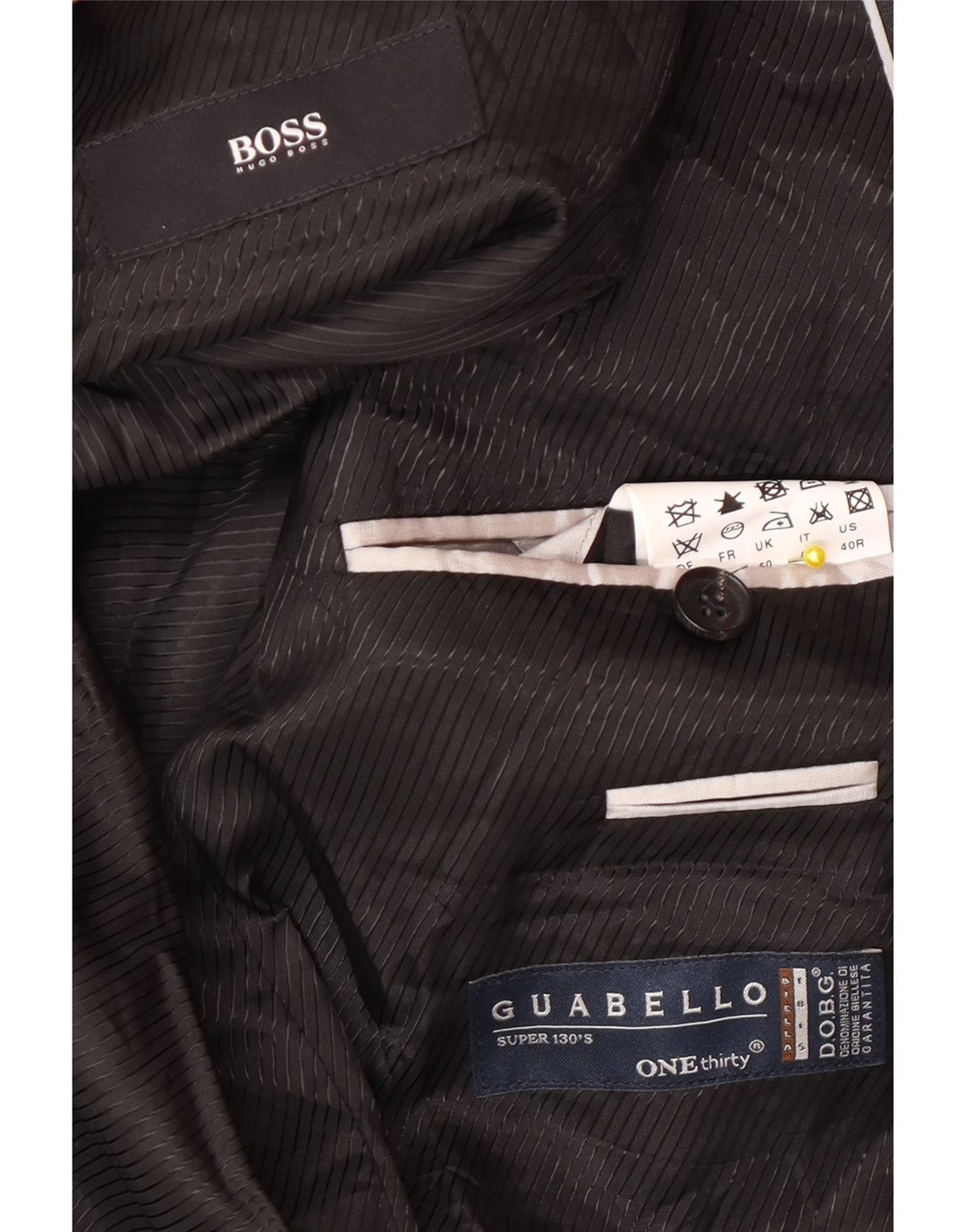 Jaqueta blazer masculina de 2 botões Hugo Boss Reino Unido 40 grande lã cinza
