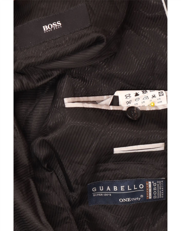 Jaqueta blazer masculina de 2 botões Hugo Boss Reino Unido 40 grande lã cinza