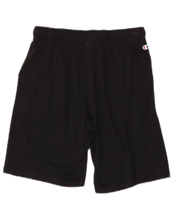 Shorts esportivos gráficos Champion Boys 11-12 anos grandes de algodão preto