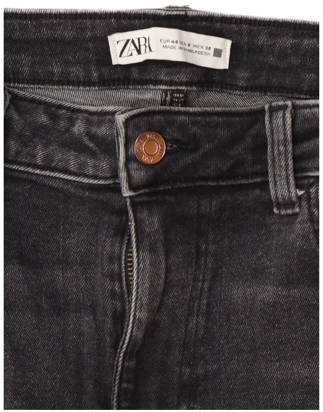 Calça jeans feminina Zara EU 40 médio W30 L26 cinza