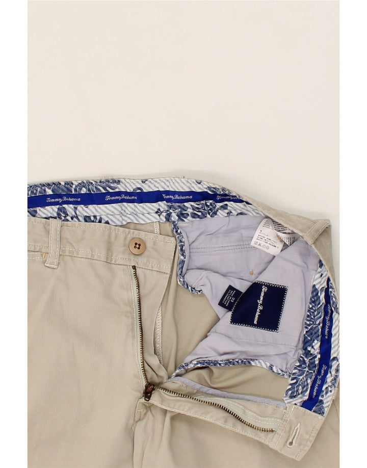 TOMMY BAHAMA Mens Chino Shorts W33 Algodão Bege Médio