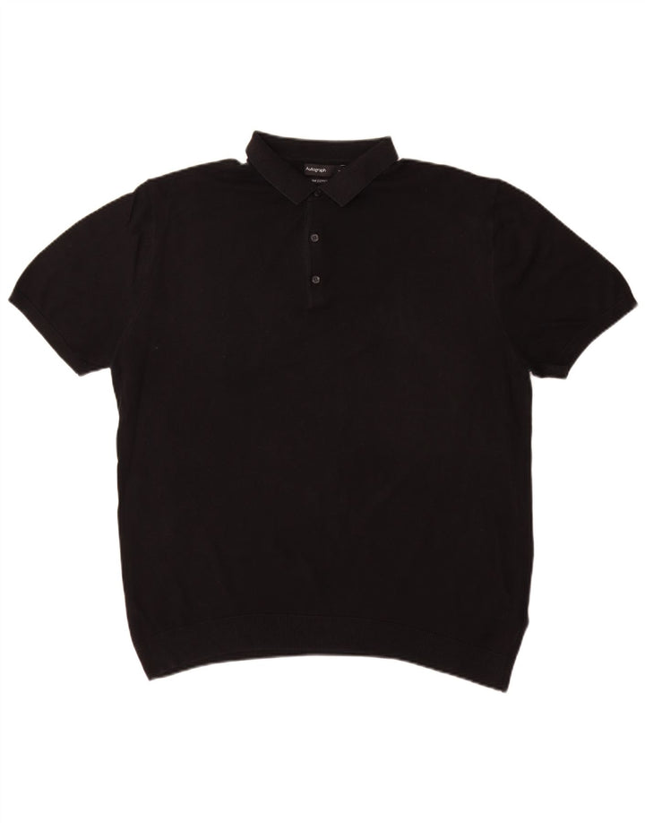 Suéter masculino Marks & Spencer Autograph Polo com gola grande preto