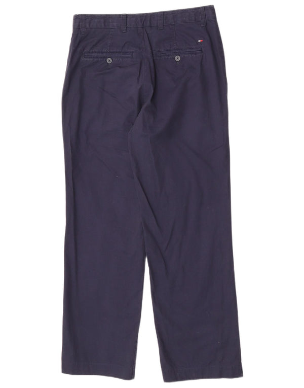 Tommy Hilfiger Calça Chino Masculina Reta W29 L30 Azul Marinho Algodão
