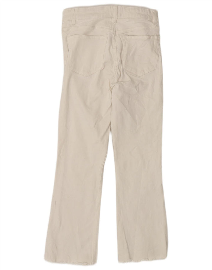 Zara Jeans feminino cintura alta bootcut UE 38 pequeno W28 L25 branco