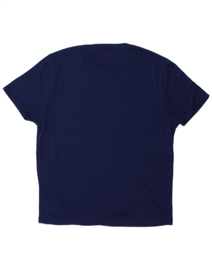 Zara Camiseta masculina grande poliéster azul marinho