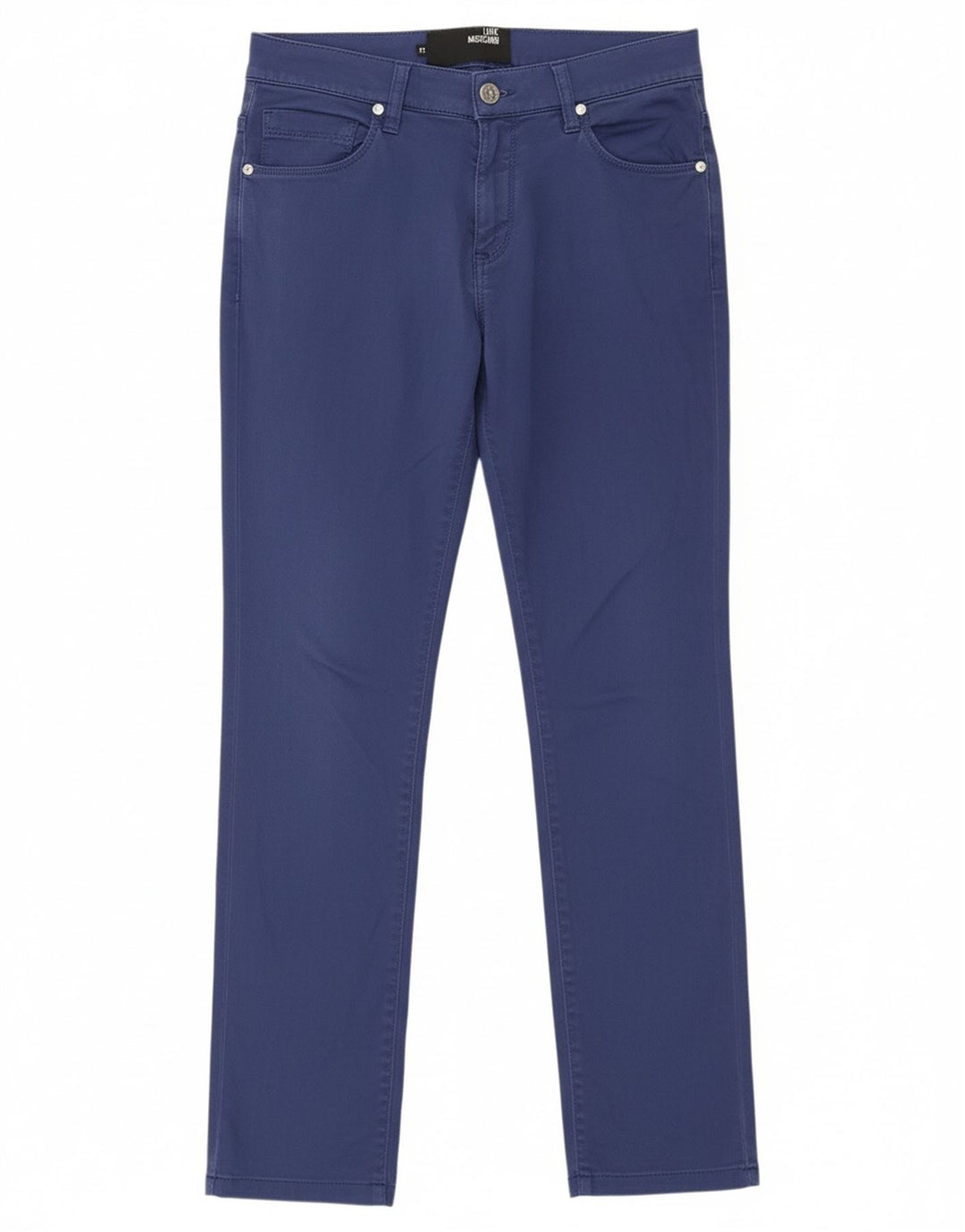 Calça casual justa feminina MOSCHINO W27 L29 algodão azul
