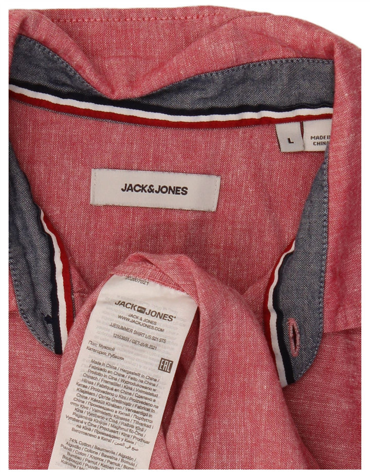 Camisa masculina JACK & JONES grande algodão vermelho
