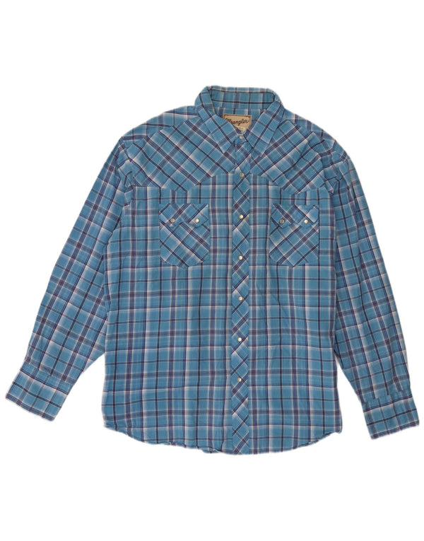 Camisa masculina Wrangler 2XL algodão xadrez azul