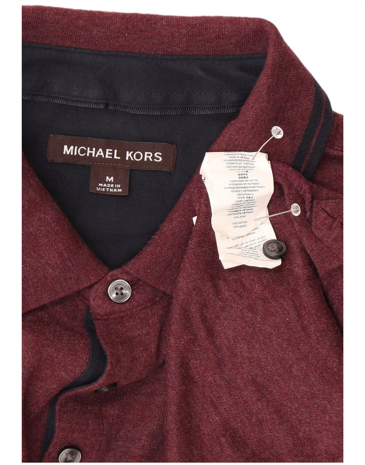 Camisa polo masculina MICHAEL KORS algodão médio Borgonha