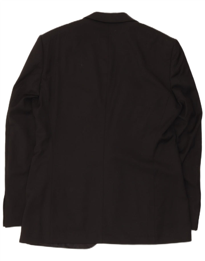 Jaqueta blazer masculina Hugo Boss com 1 botão Reino Unido 50 grande lã virgem preta