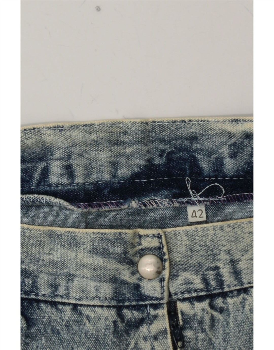 Saia jeans trompete feminina VINTAGE IT 42 médio W26 azul floral