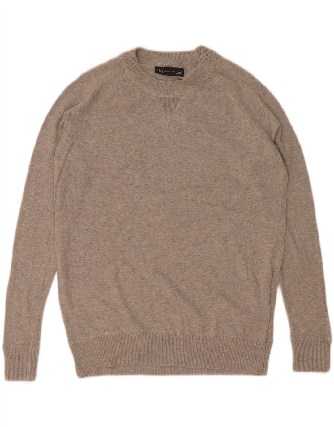 Suéter masculino Marks & Spencer com gola redonda XS algodão cinza