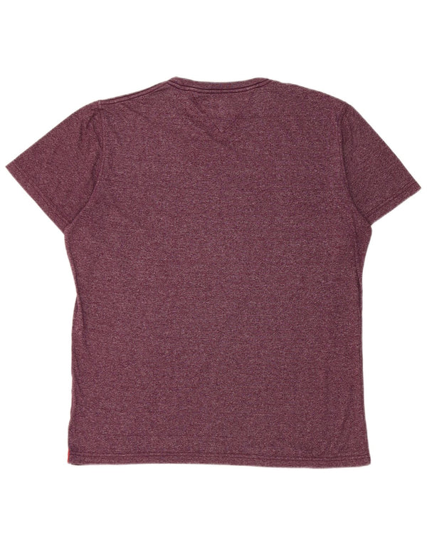 Camiseta gráfica masculina Tommy Hilfiger Top 2XL Borgonha manchada