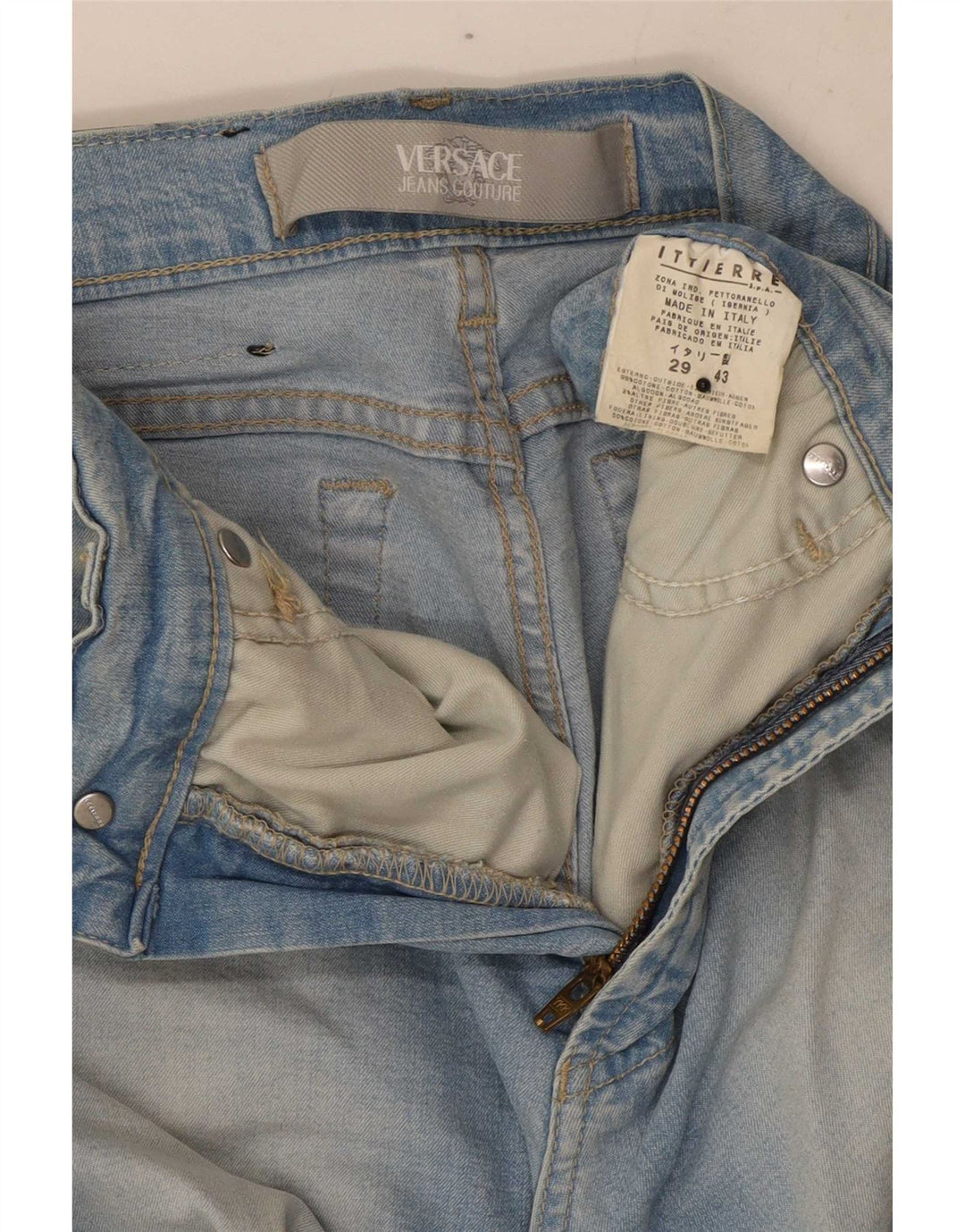 Calça jeans feminina Versace W29 L32 azul algodão