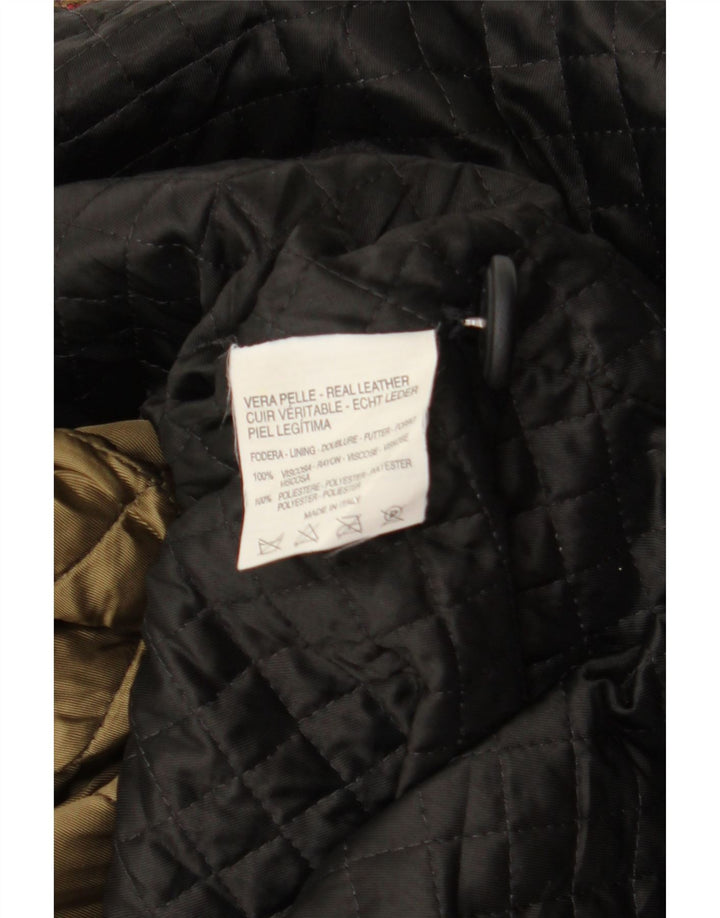 Casaco de couro feminino VINTAGE UK 18 XL couro preto