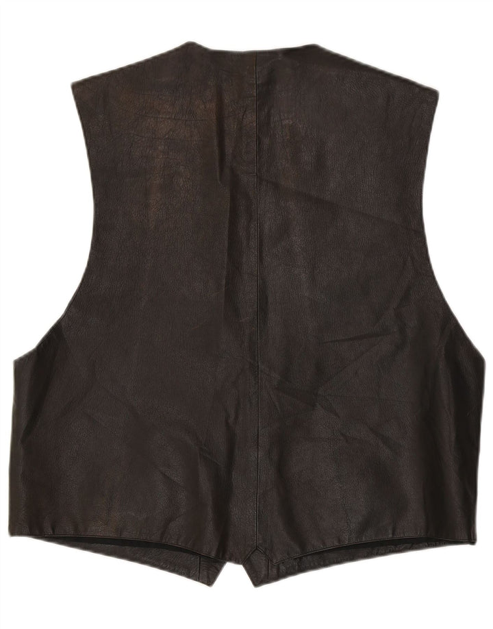 Colete de couro masculino VINTAGE IT 56 XL marrom