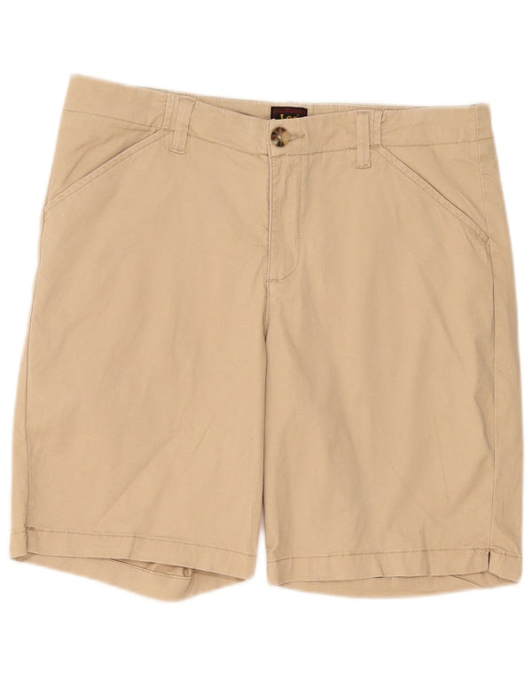 Lee Shorts feminino casual US 12 grande W34 algodão bege