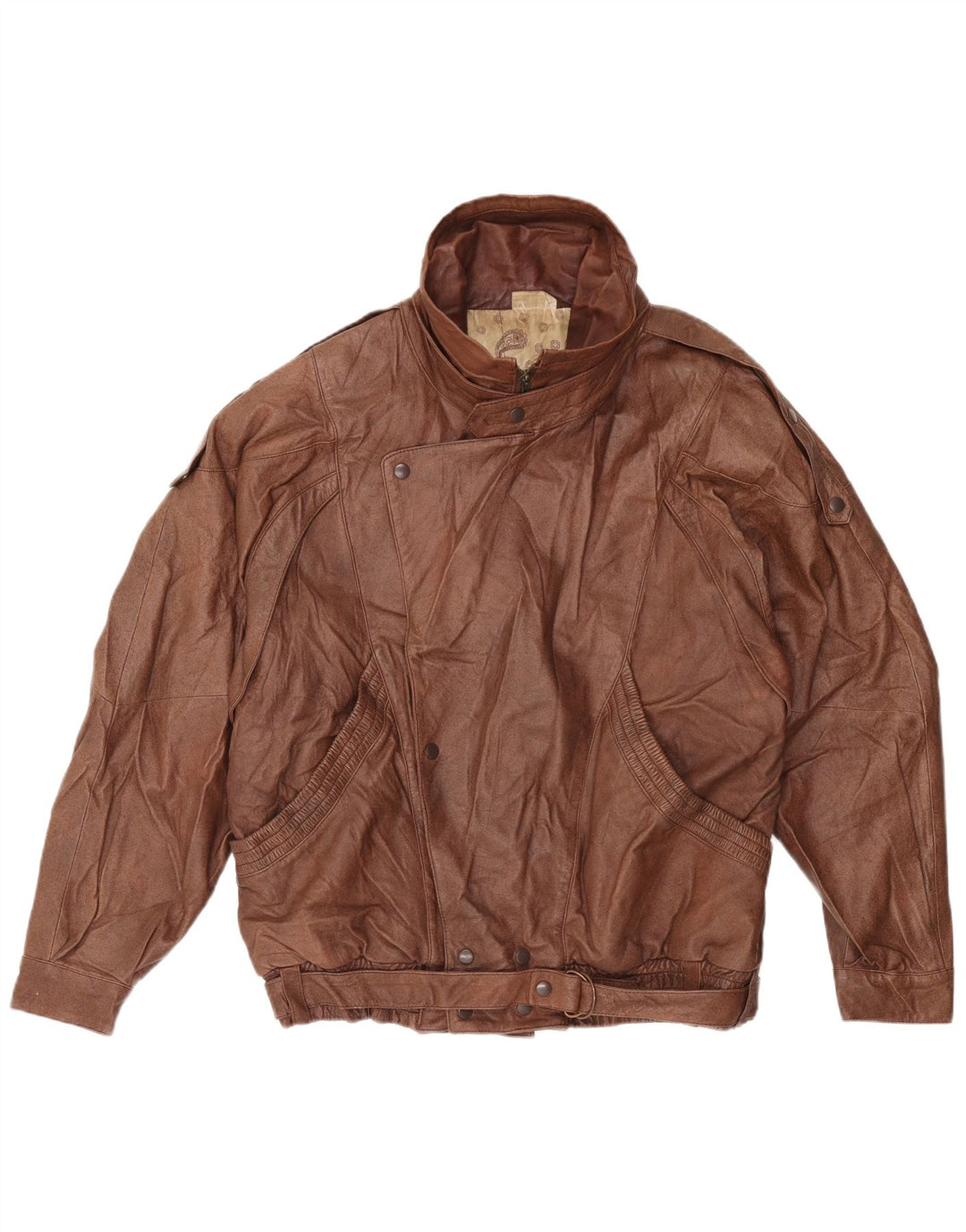 Jaqueta de couro masculina VINTAGE IT 52 XL marrom