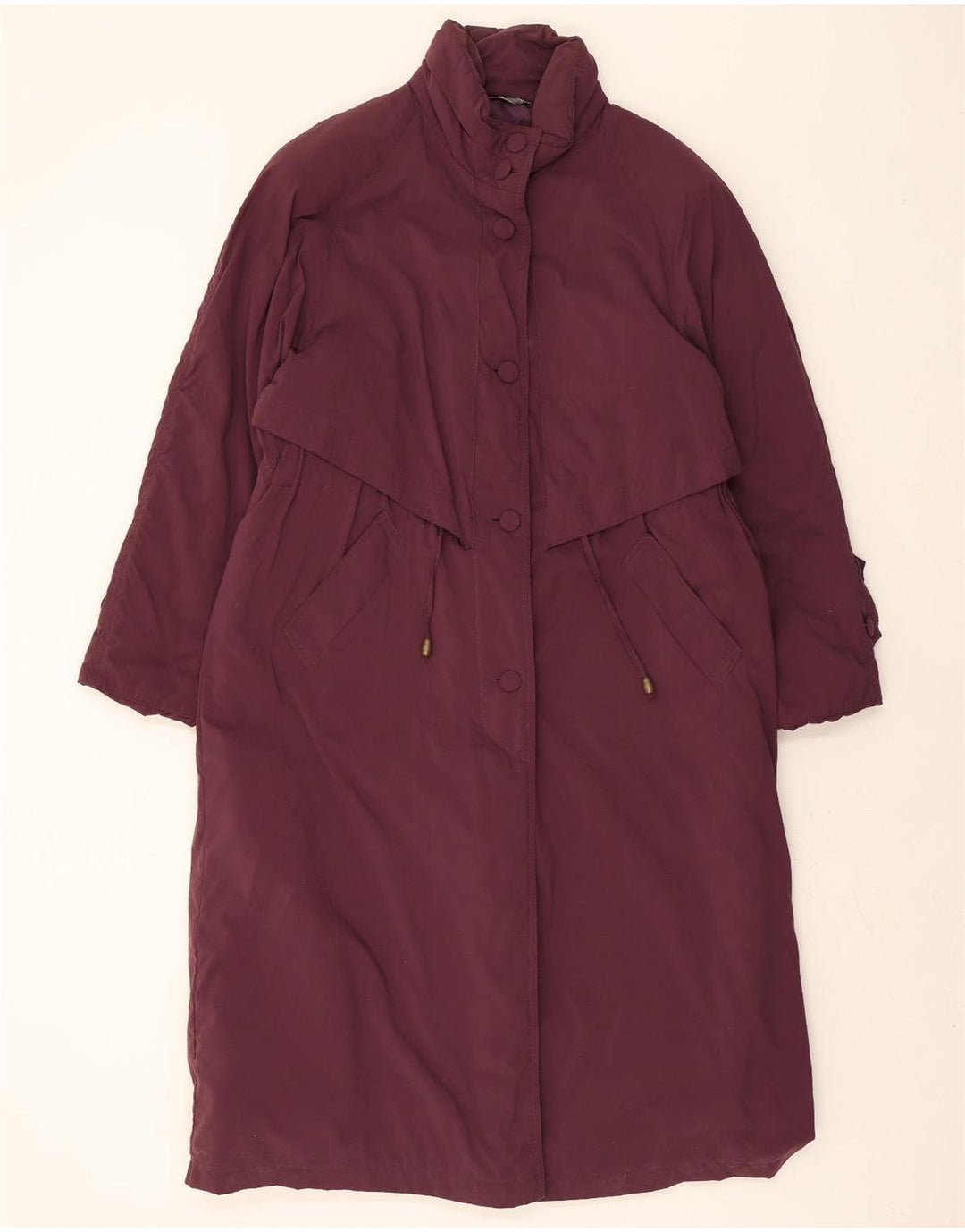 VINTAGE Womens Overcoat EU 46 XL Maroon Vintage Vintage and Second-Hand Vintage from Messina Hembry 